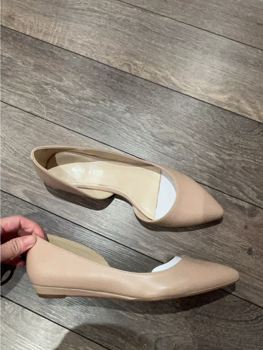 Nine West Nude D'Orsay Pointed Toe Flats